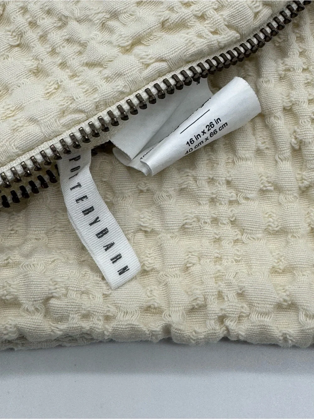 Pottery Barn Cream Waffle Pillow Sham